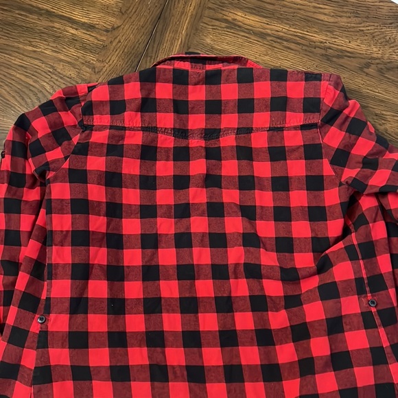 Plaid Flannel Button Down Shirt Matchstick Large - Picture 7 of 7